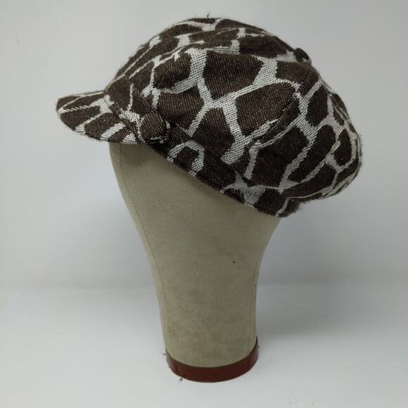 Angela & William Cheetah Print Pattern Hat Brown White OSFA Logo - Picture 6 of 11